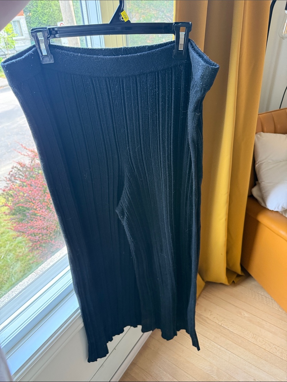 aerie Black Ribbed Knit Pants